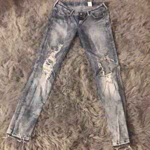 Distressed jeans